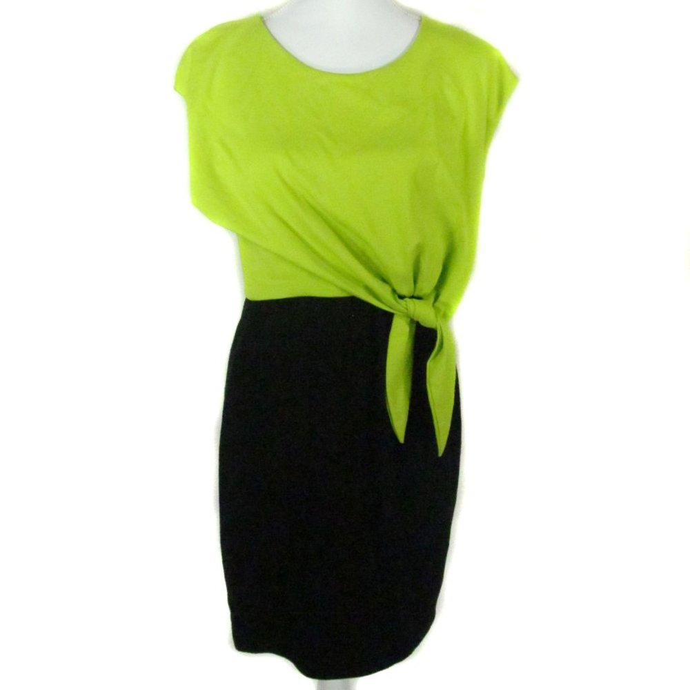 Karen Kane Dress Size S Yellow-Green Black